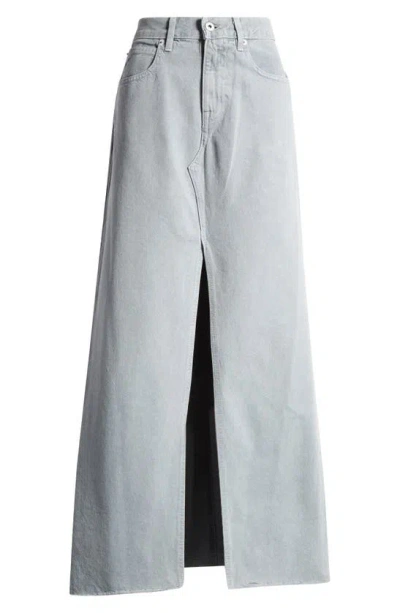 Slvrlake Raw Hem Denim Maxi Skirt In Dove Gray