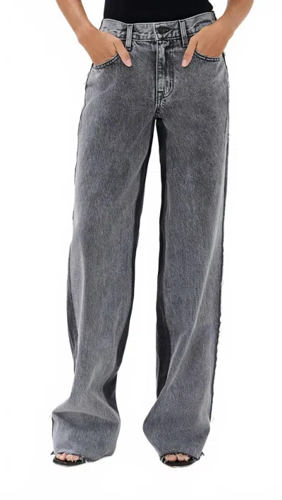 Slvrlake Re-work Mica Panelled Jean In Lunar Eclipse In Gray