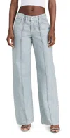 Slvrlake Mica Paneled High Waist Wide Leg Jeans In Ice Reverse