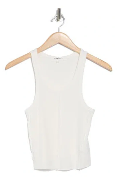 Slvrlake Re-work Raw Hem Tank In Natural White