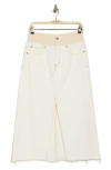 Slvrlake Reworked Double High Waist Denim Skirt In Natural Ecru