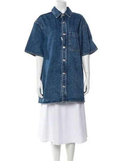 Pre-owned Slvrlake Short Sleeve Tunic In Blue