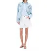 Slvrlake Sienna Cut Off Mid Rise Shorts In White In White