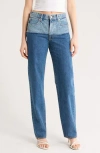 SLVRLAKE SLVRLAKE SOPHIE REWORKED DOUBLE HIGH WAIST STRAIGHT LEG JEANS