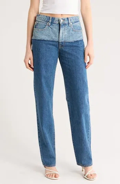 Slvrlake Sophie Reworked Double High Waist Straight Leg Jeans In Great Divide