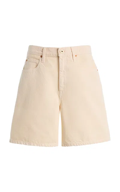Slvrlake Square Cotton Mini Shorts In Neutral