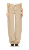 Slvrlake Tess Long Rigid Low-rise Curve-leg Jeans In Brown