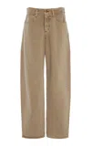 Slvrlake Tess Long Rigid Low-rise Curve-leg Jeans In Brown