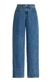 Slvrlake Tess Long Rigid Low-rise Wide-leg Jeans In Medium Wash