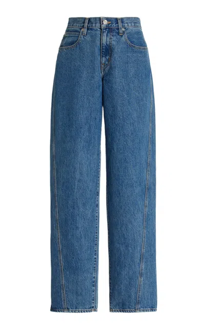 Slvrlake Tess Long Rigid Low-rise Wide-leg Jeans In Medium Wash