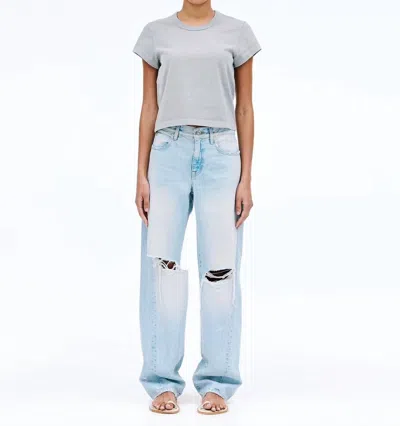 SLVRLAKE TESS LONG TWISTED SEAM WIDE LEG JEANS IN HEARTBREAK HOTEL BLUE