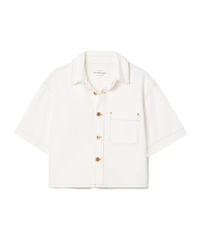 Slvrlake Textured Denim Shirt In White