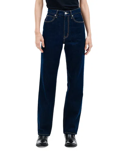 Slvrlake The London High Rise Straight Jeans In Midnight Mile In Blue