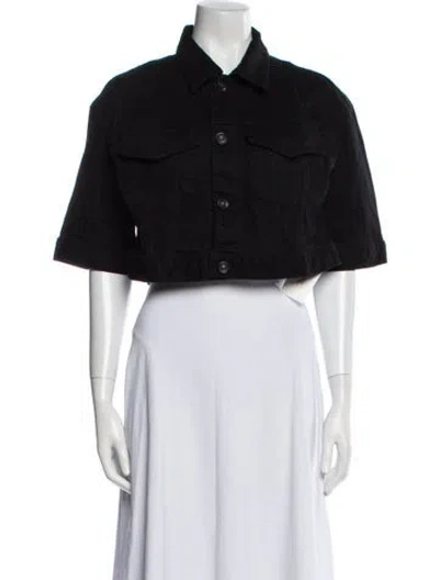 Pre-owned Slvrlake Tweed Pattern Bolero In Black