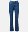 Slvrlake London Crop High Rise Straight Jeans In Forbidden Love