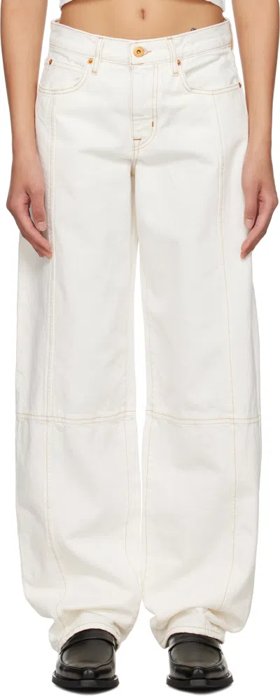 Slvrlake White Paloma Seam Jeans In Neutral