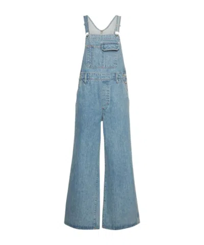 Slvrlake Wide Leg Overalls In Blue