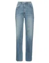 Slvrlake Grace High Waist Raw Hem Wide Leg Jeans In Blue