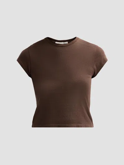 Slvrlake Women's Cap Sleeve Cotton T-shirt In Brown