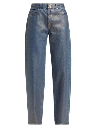 Slvrlake Women's Devon Mid-rise Coated Jeans In Silver