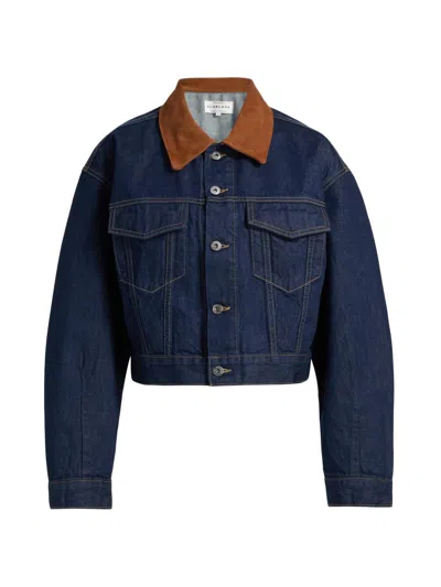 Slvrlake Kira Curve Sleeve Trucker In Blue