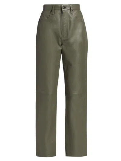 Slvrlake Women's London Leather Pants In Green