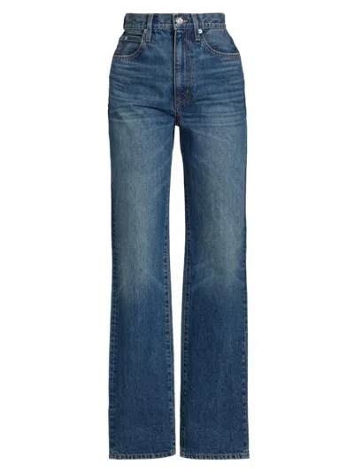 Slvrlake Women's London Turn-up Straight Jeans In Blue