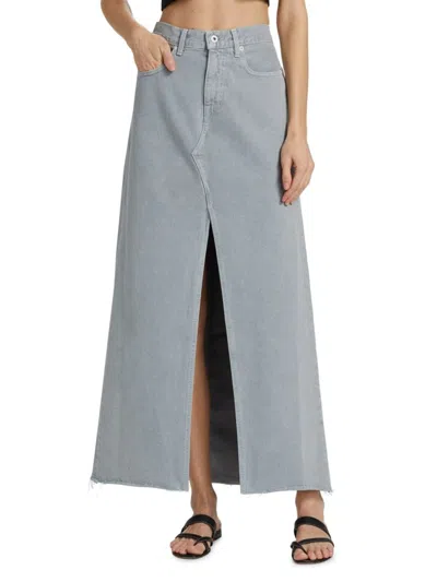 Slvrlake Women's Low-rise Denim Maxi Skirt In Dove Gray