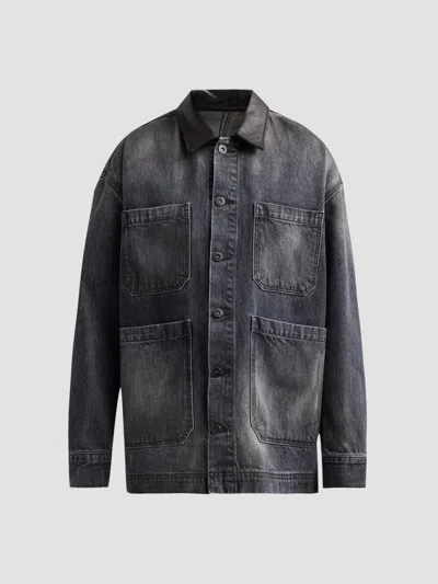 Slvrlake Women's Oversized Worker Denim Jacket In Gray