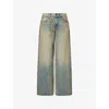 Slvrlake Womens Mica Wide-leg Denim Jeans Indigo Rust In Indigo Rust