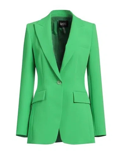 Sly010 Woman Blazer Green Size 14 Polyester