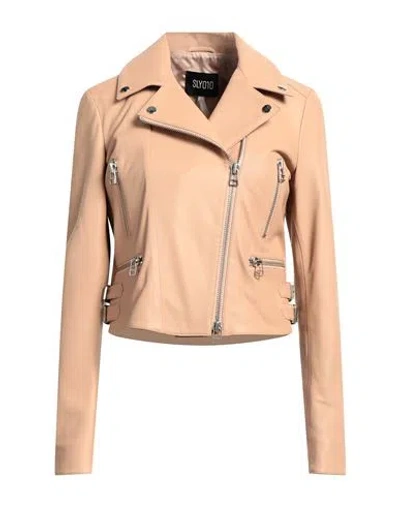 Sly010 Woman Jacket Blush Size 16 Lambskin In Pink