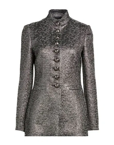 Sly010 Woman Jacket Gunmetal Size 10 Polyester, Polyacrylic, Wool, Synthetic Fibers, Metallic Polyes In Gray