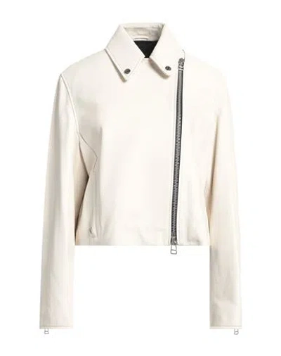 Sly010 Woman Jacket Ivory Size 14 Lambskin In White