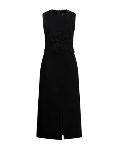 Sly010 Woman Midi Dress Black Size 14 Virgin Wool