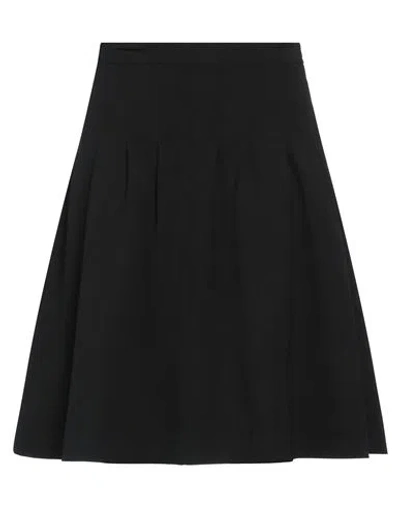 Sly010 Woman Midi Skirt Black Size 8 Polyester, Wool, Elastane