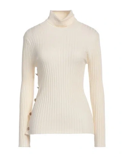 Sly010 Woman Turtleneck Ivory Size 10 Merino Wool In White