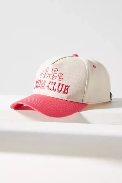 Slyfox Threads Floral Mom Club Baseball Cap In Pink