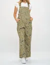 Sm Wardrobe Bird Floral Print Jumpsuit In Green/grey