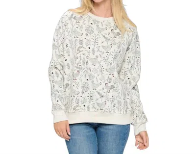 Sm Wardrobe Henrietta Chicken Floral Print Sweater In White