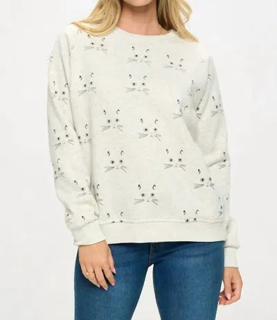 Sm Wardrobe Luna Cat Sweats Lounge Set In White