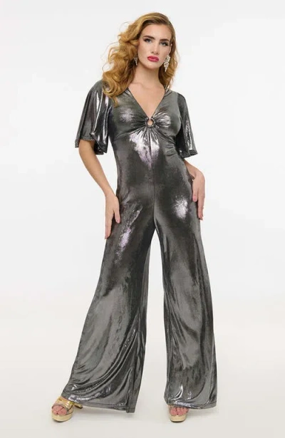 Smak Parlour 1960s Cutout Jumpsuit In Silver