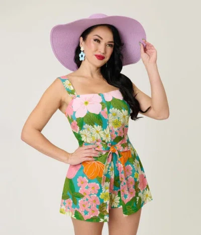 Smak Parlour 1960s Sweet & Sassy Skirted Romper In Multi