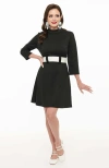 Smak Parlour Belted A Line Mini Dress In Black