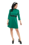 Smak Parlour Belted A Line Mini Dress In Emerald