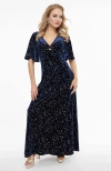 Smak Parlour Cut Out Knit Maxi Dress In Navy Blue