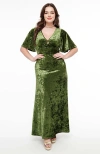 Smak Parlour Cut Out Knit Maxi Dress In Olive Green