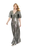 Smak Parlour Cut Out Knit Maxi Dress In Silver