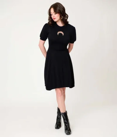 Smak Parlour Heart Cutout Flare Dress In Black