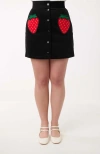 Smak Parlour Kitschy Shaped Pocket Match Game Mini Skirt In Black